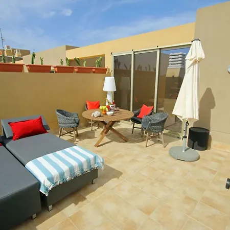 La Perla By Rentmedano Superb Luxury Duplex, Private Roof Terrace, Ocean View, Pool, Wifi And Parking Appartement El Médano