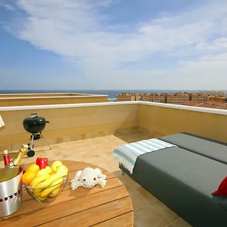 아파트 La Perla By Rentmedano Superb Luxury Duplex, Private Roof Terrace, Ocean View, Pool, Wifi And Parking